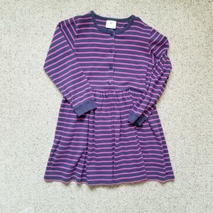 Hanna Andersson striped cotton knit long sleeve dress